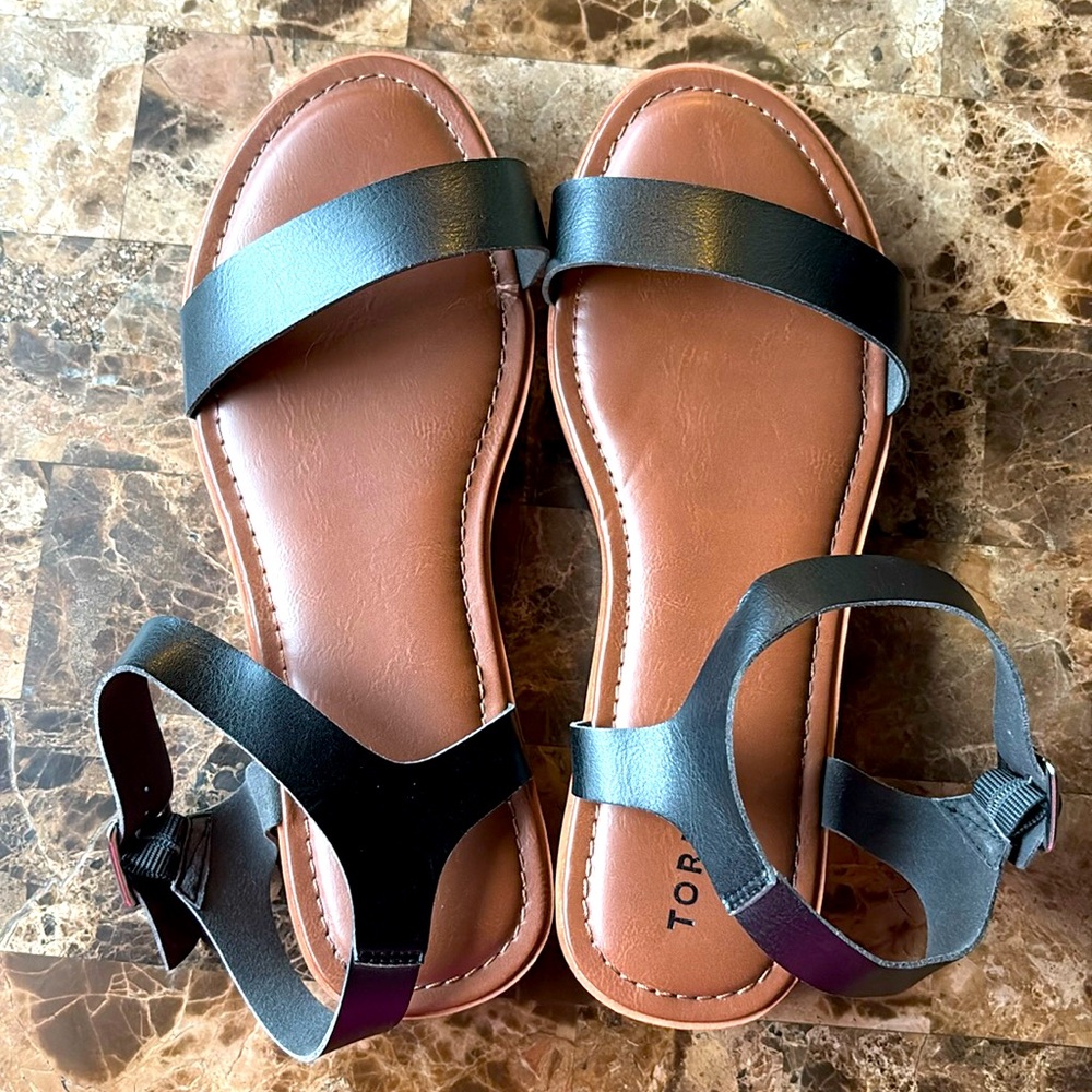 LIGHT PLATFORM TORRID SANDAL WEDGE BLACK/BROWN SIZE 11 NWOT